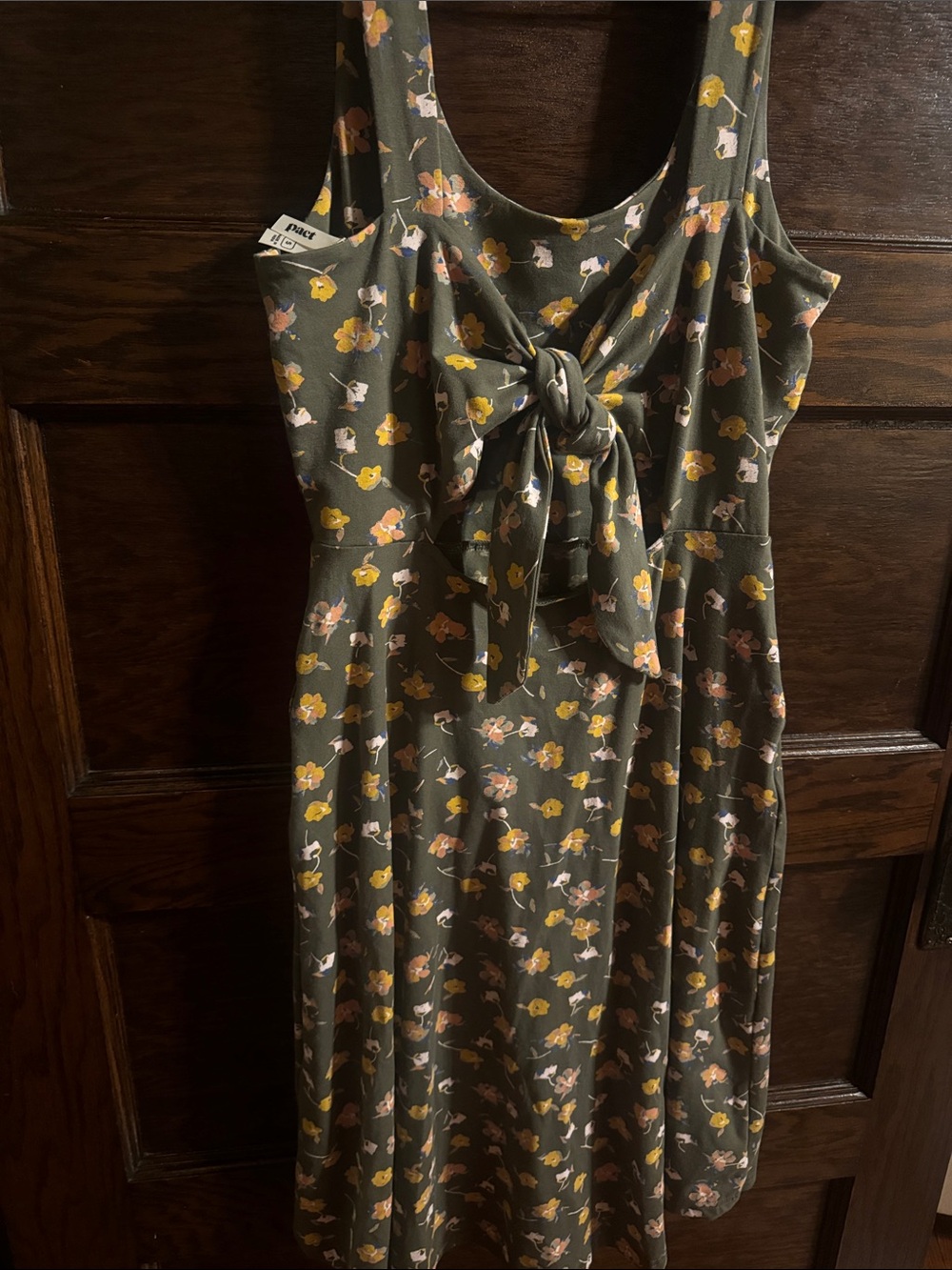 Pact Women's Fit & Flare Tie-Back Dress, Size S - Picture 7 of 7